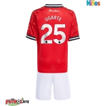 Camiseta Manchester United Manuel Ugarte #25 Primera Equipación para niños 2025-26 manga corta (+ pantalones cortos)